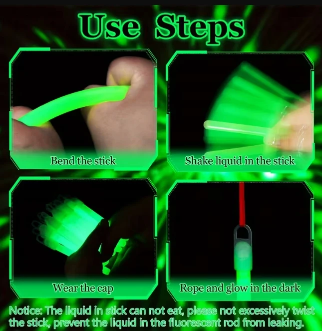 Bez Marki ŚWIATŁO CHEMICZNE Glow Stick Survival žalia 9 Godzin Świecenia 15 cm