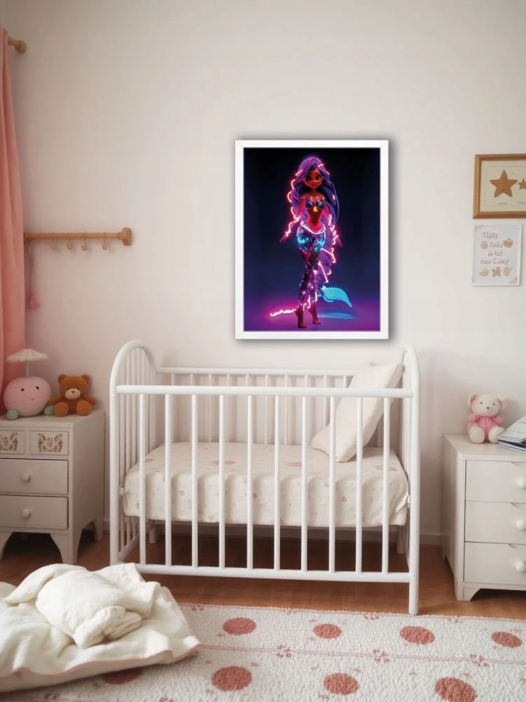 Bez Marki Syrenka. Neonowi Przyjaciele - Podświetlany obraz led Lightvibes
