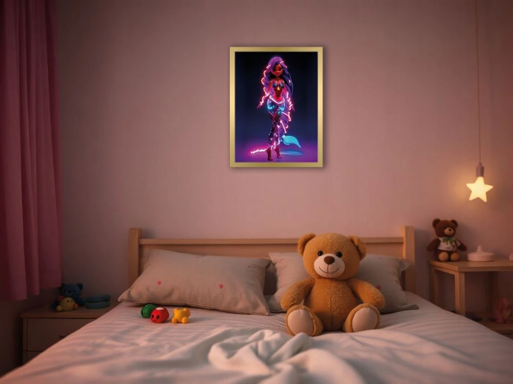 Bez Marki Syrenka. Neonowi Przyjaciele - Podświetlany obraz led Lightvibes