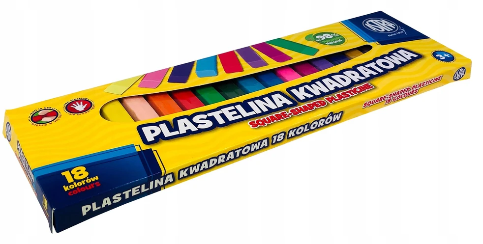 Bez Marki Szkolna PLASTELINA Dla Dzieci Do MODELARSTWA Komplet 18 Kolorów MIX Astra