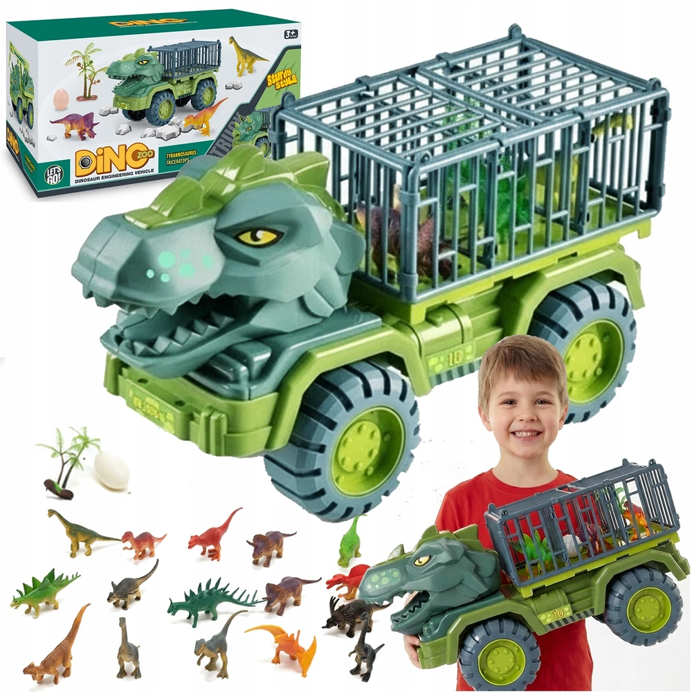 Bez Marki T-Rex Dinosaur Transporter Sunkvežimis didelis XXL + 15 figūrėlių + priedai