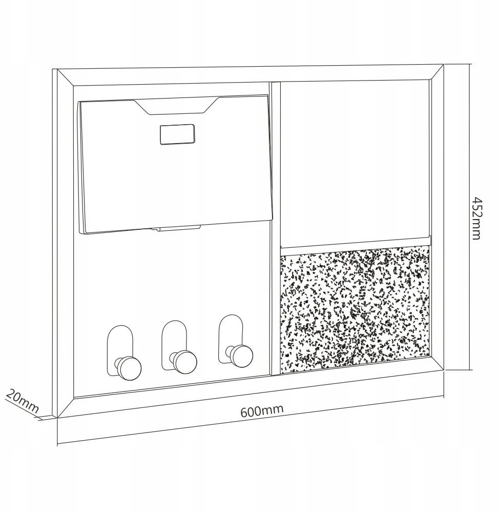 Spacetronik Bez Marki TABLICA MAGNETYCZNA SUCHOŚCIERALNA na magnesy 60x45 DO BIURA organizer