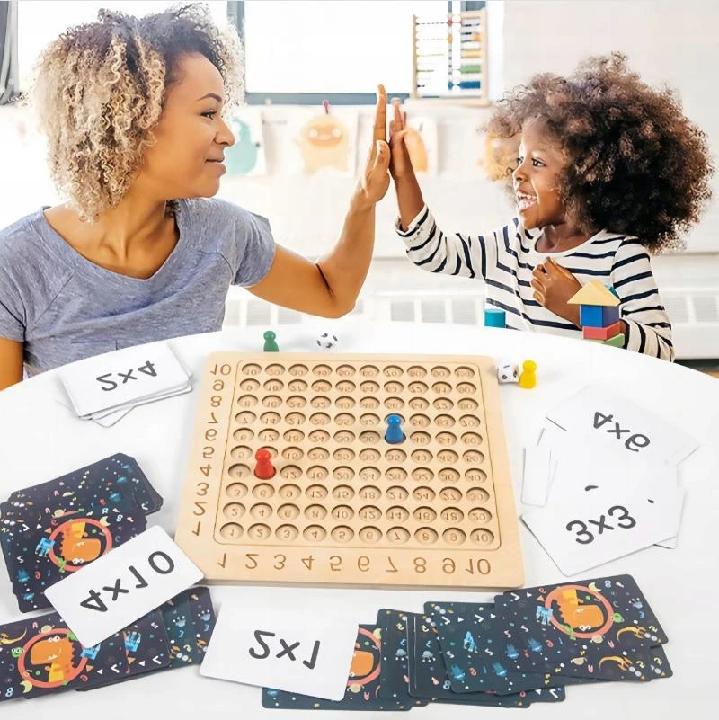 Bez Marki TABLICZKA MNOŻENIA Žaidimas DREWNIANA MONTESSORI DZIECI Žaidimas EDUKACYJNA LOGICZNA