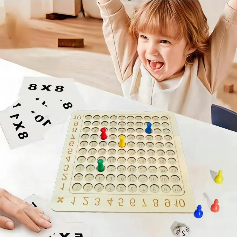 Bez Marki TABLICZKA MNOŻENIA Žaidimas DREWNIANA MONTESSORI DZIECI Žaidimas EDUKACYJNA LOGICZNA