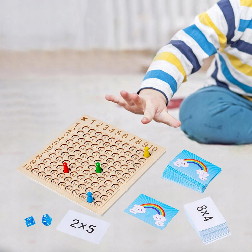 Bez Marki TABLICZKA MNOŻENIA Žaidimas DREWNIANA MONTESSORI DZIECI Žaidimas EDUKACYJNA LOGICZNA