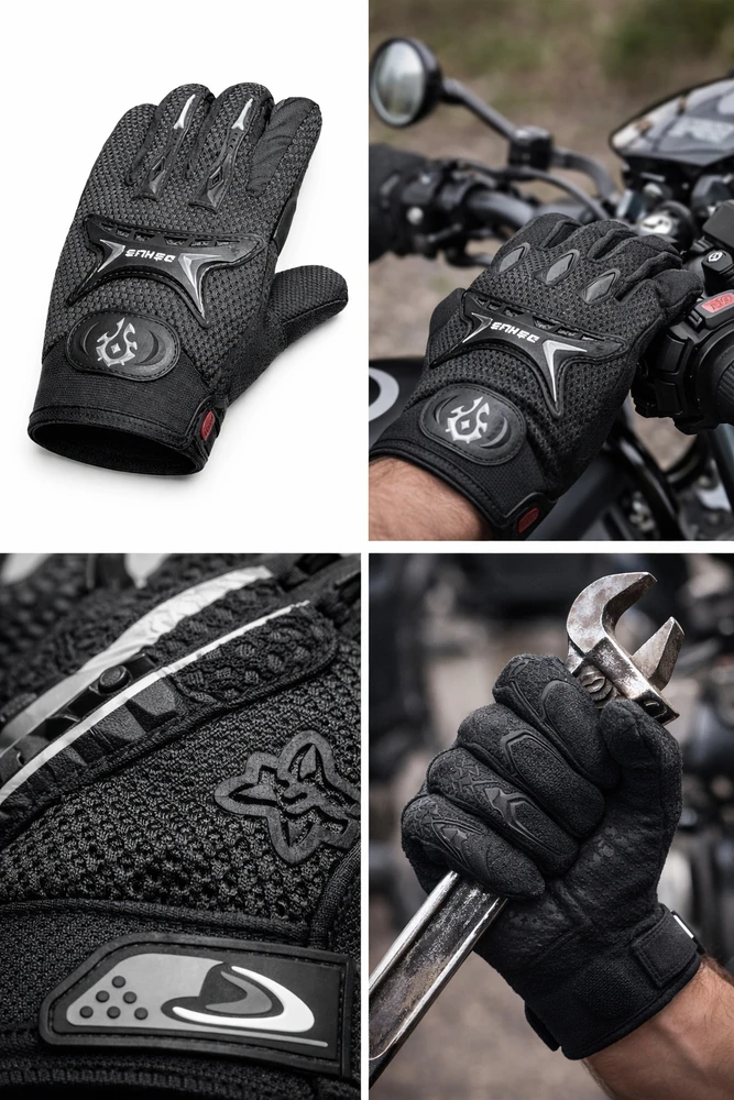 Bez Marki Tactical Cross Bike pirštinės, neslystančios, sustiprintos kvėpuojančios S