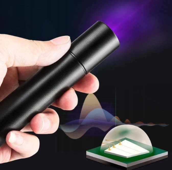 Bez Marki TAKTINIS UV BLYGNIS 365nm 5W – kišeninis, aliuminis, mikro USB, juodas.