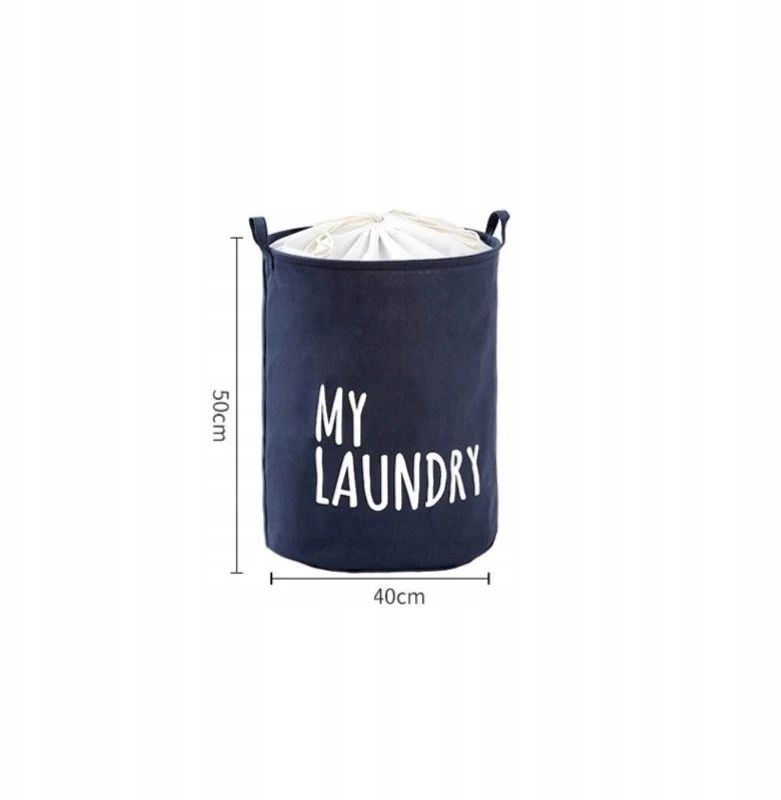 Bez Marki Tamsiai mėlynas KOSZ NA ZABAWKI - PRANIE - MY LAUNDRY - 40 x 50 CM