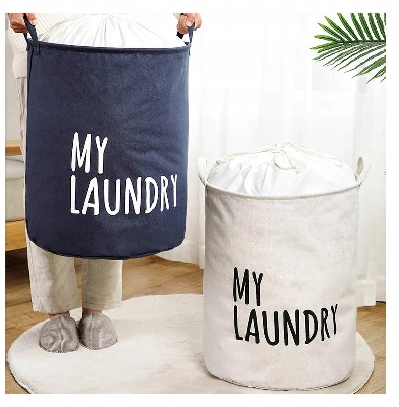 Bez Marki Tamsiai mėlynas KOSZ NA ZABAWKI - PRANIE - MY LAUNDRY - 40 x 50 CM