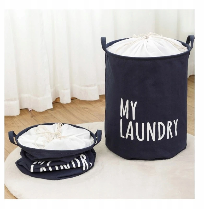 Bez Marki Tamsiai mėlynas KOSZ NA ZABAWKI - PRANIE - MY LAUNDRY - 40 x 50 CM