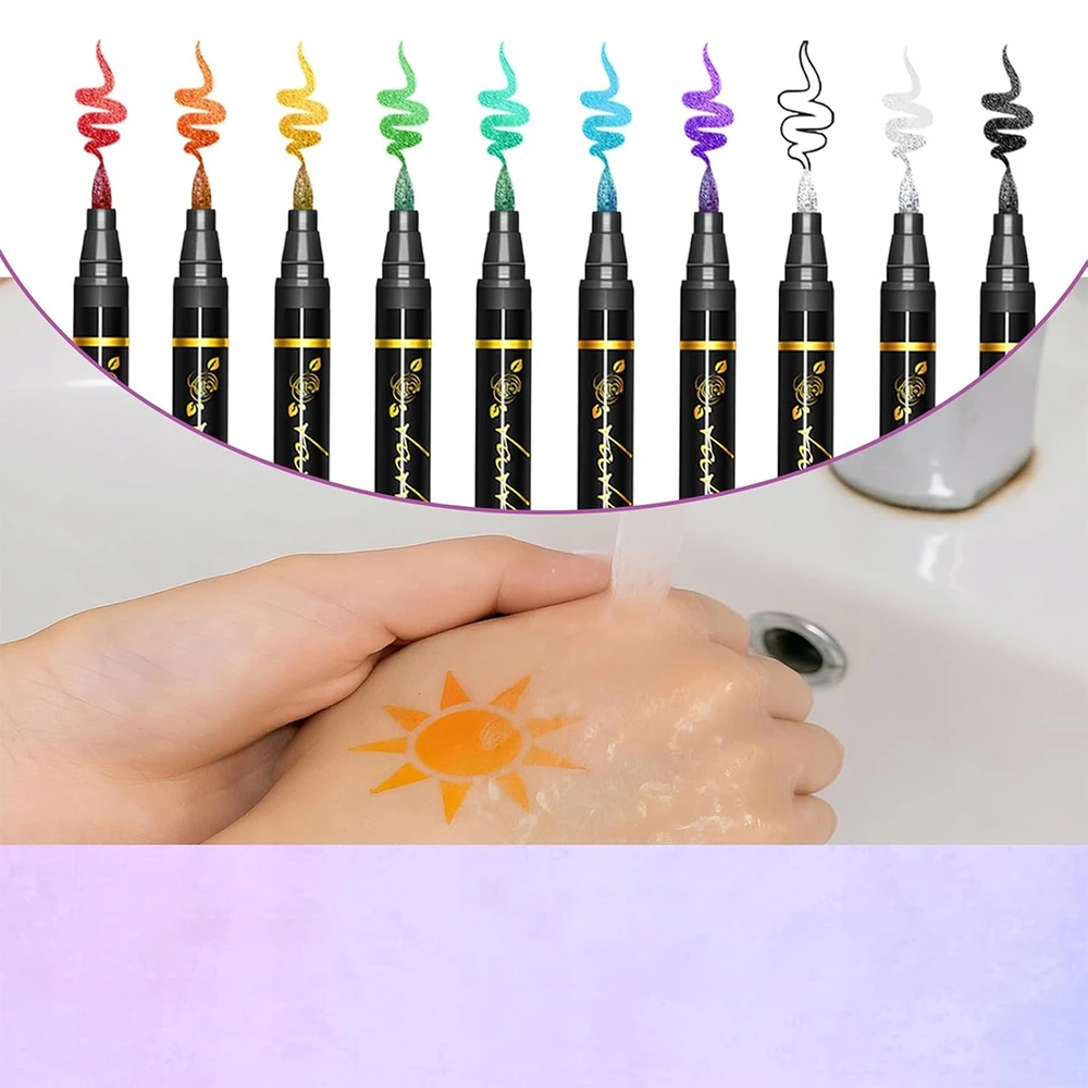 Bez Marki TATUiruočių rinkinys SU 10 RAŠIKLIŲ IR ŠABLONŲ TATUiruotės VAIKAMS