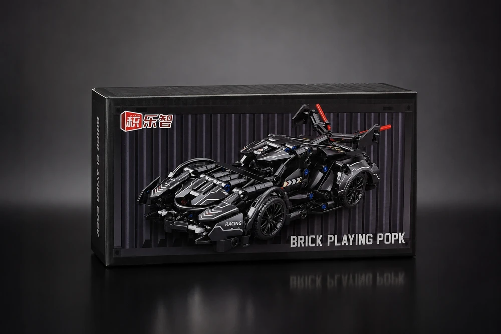 Bez Marki Technic Sports Car Blocks 312 Elements Juodas Hypercar Premium modelis