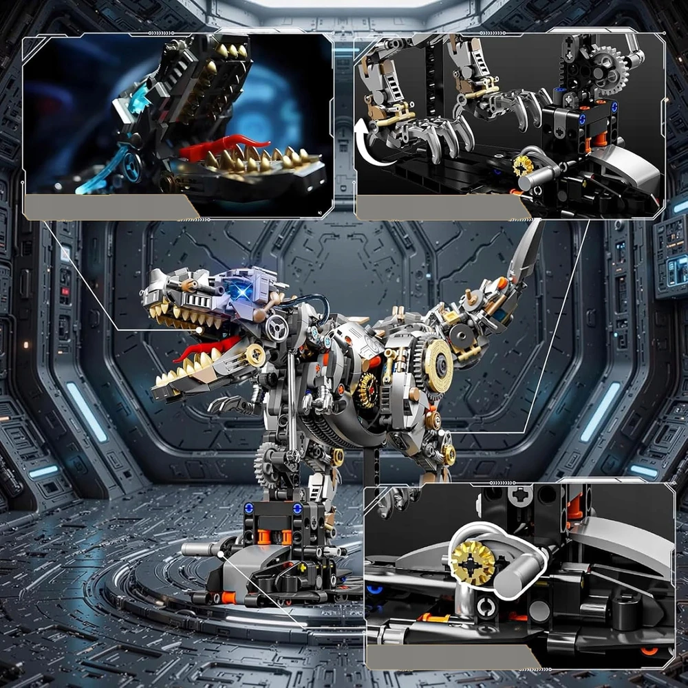 Bez Marki TECHNIKAS DINOZAURŲ ŽAISLŲ RINKINYS, TYRANNOSAUR REX, BLOKINIS ŽAISLAS