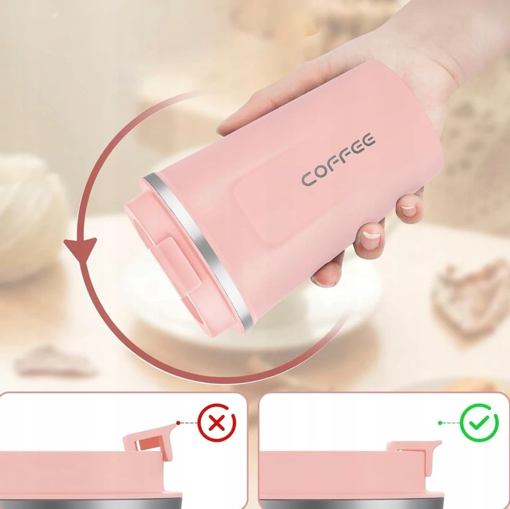 Bez Marki Terminis puodelis 450ml su Lcd ekranu, rodo temperatūrą, rožinis