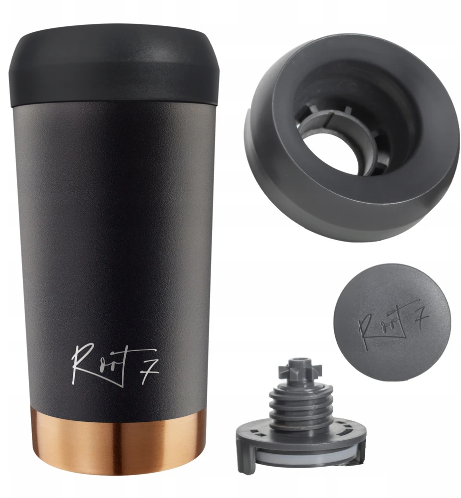 Bez Marki Terminis puodelis Root7 Vip Juodas Split, 360 ml, nerūdijantis plienas