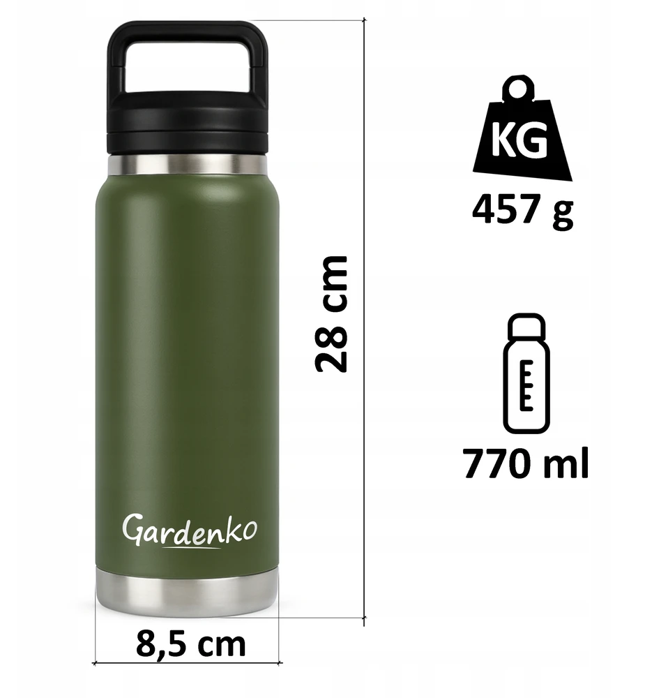 Bez Marki Termo puodelis plieno 770 ml Próżniowa butelka na wodę Termos na herbatę