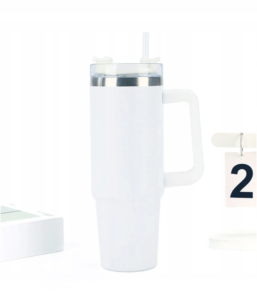 Bez Marki Termo puodelis su šiaudeliu, 1200 ml, nerūdijantis plienas, juodas