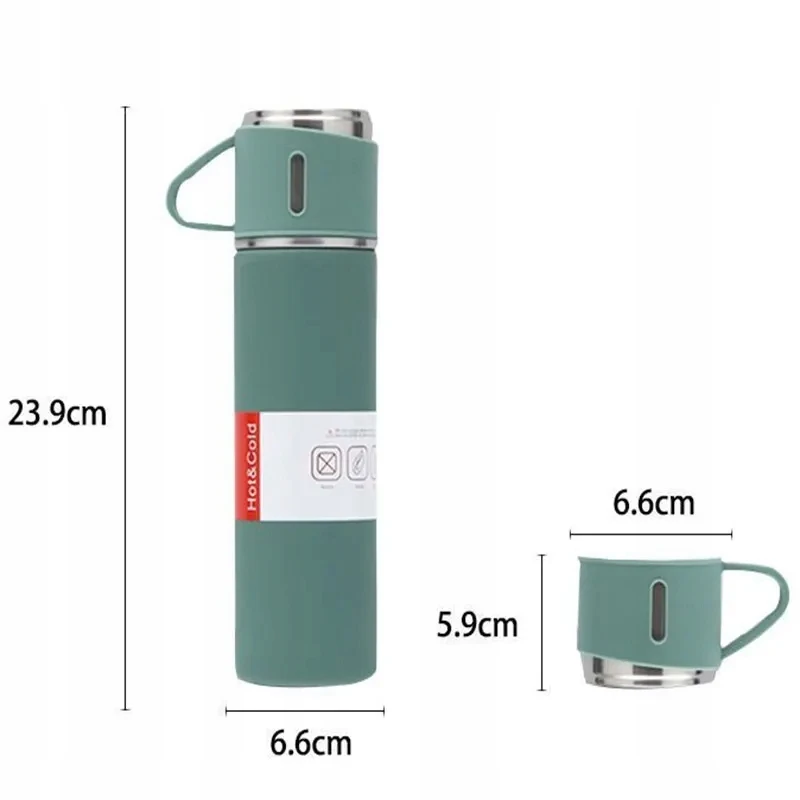 Bez Marki Termosas 0,5l su 3 puodeliais - 6 spalvos, dovanų rinkinys