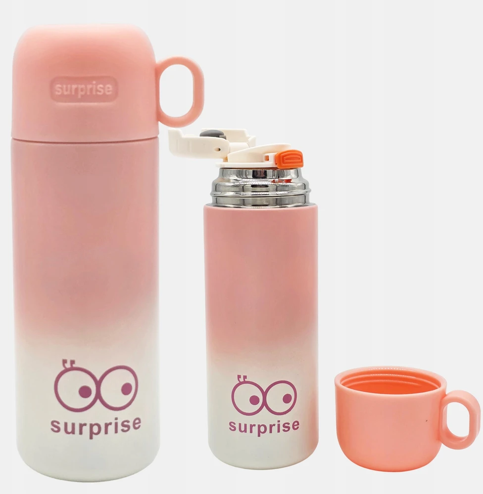 Bez Marki Termosas su puodeliu, 450 ml, rožinis, nerūdijantis plienas