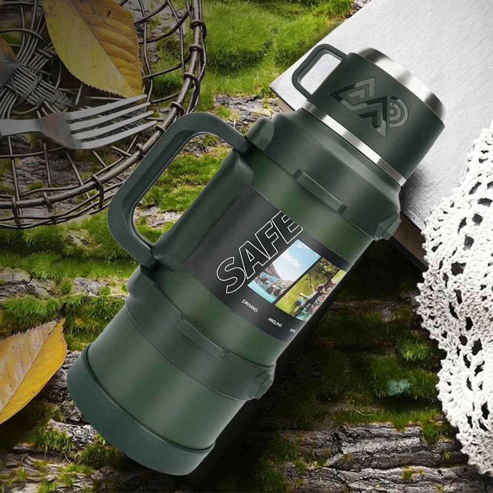 Bez Marki Termosinė talpykla 2000 ml, plieninė, su arbatinuku, tamsiai žalia