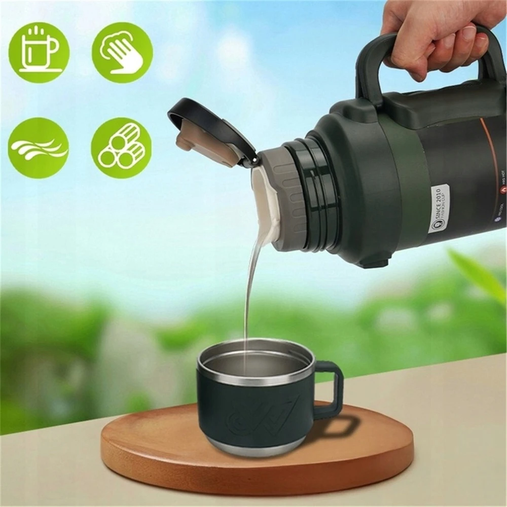 Bez Marki Termosinė talpykla 2000 ml, plieninė, su arbatinuku, tamsiai žalia
