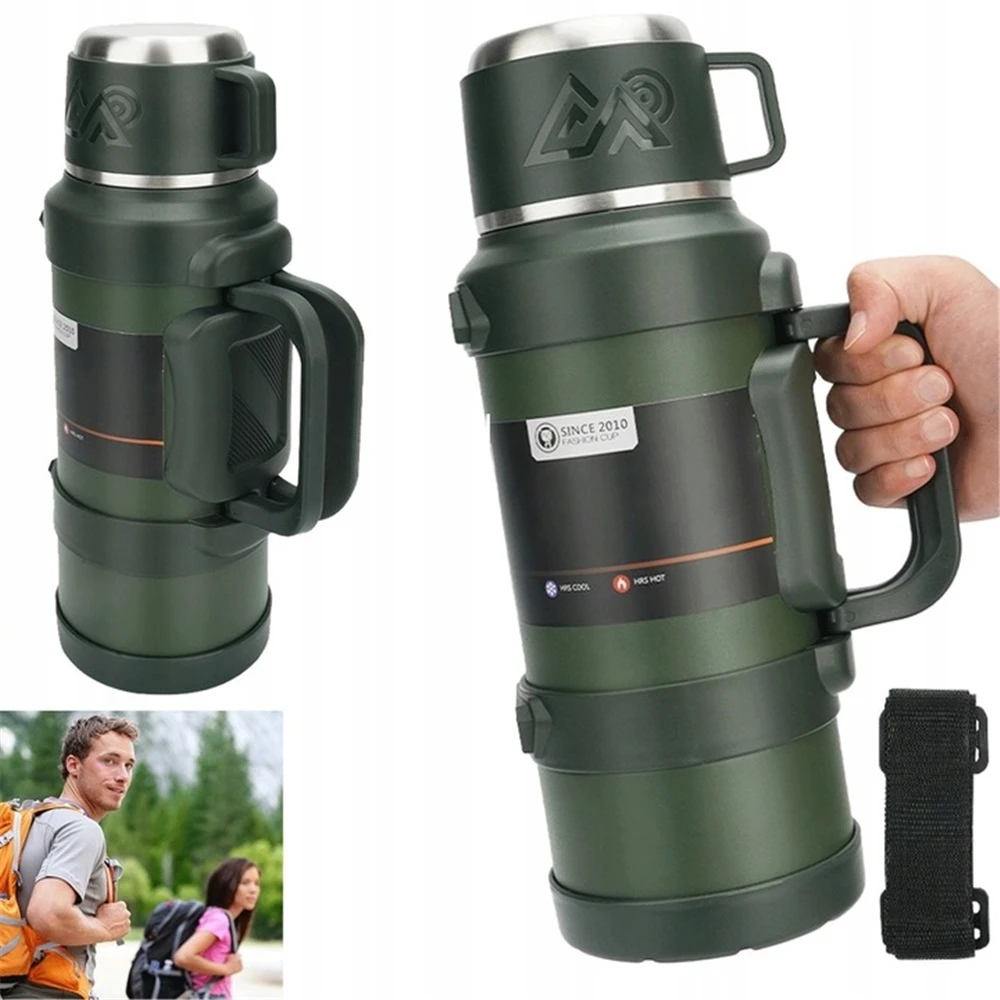 Bez Marki Termosinė talpykla 2000 ml, plieninė, su arbatinuku, tamsiai žalia