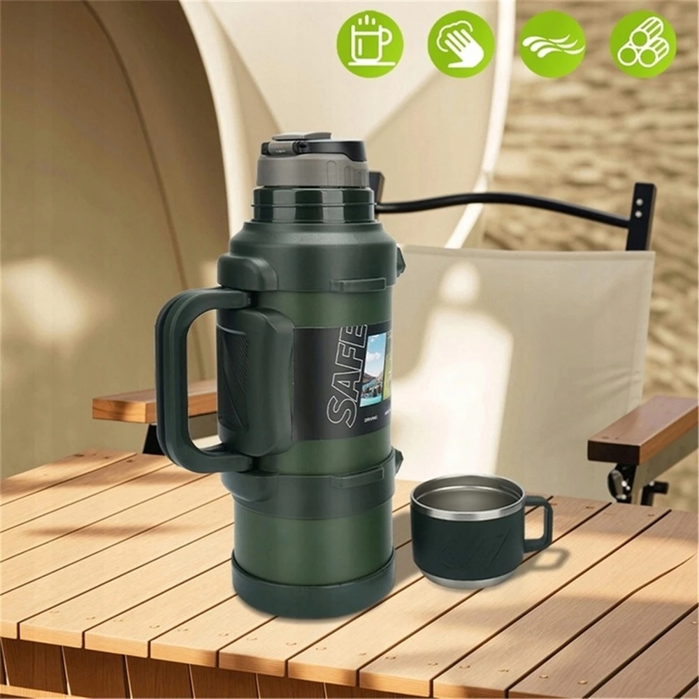 Bez Marki Termosinė talpykla 2000 ml, plieninė, su arbatinuku, tamsiai žalia