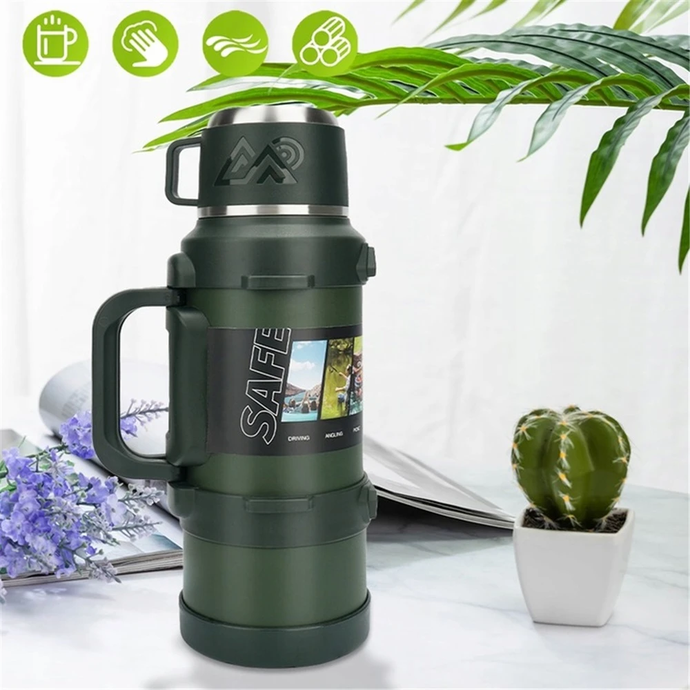 Bez Marki Termosinė talpykla 2000 ml, plieninė, su arbatinuku, tamsiai žalia