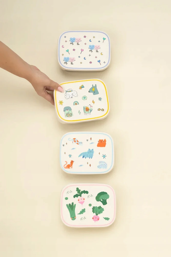 Bez Marki The Cotton Cloud - Nerūdijančio plieno pietų dėžutė - Veggie Pals