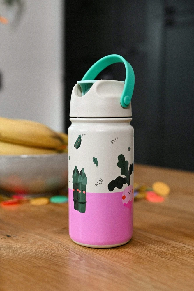Bez Marki The Cotton Cloud vaikiškas termobidonas, Veggie Pals, 420 ml
