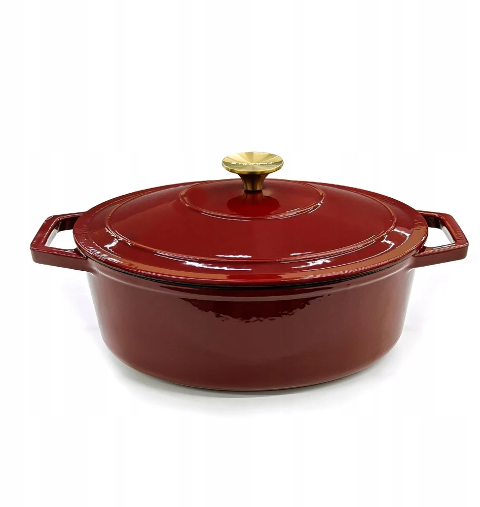 Bez Marki Tikman ovalus emaliuotas ketaus puodas BH-0002, 4,4 l
