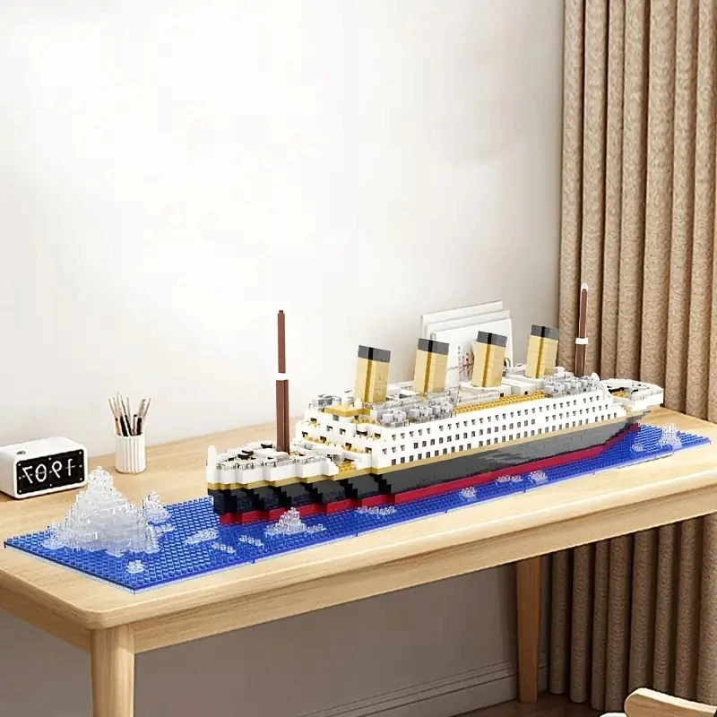 Bez Marki Titaniko 3D dėlionė konstruktorius 1860 dalių laivas vaikams nuo 3 metų PP medžiaga | TITANICBLOCKS