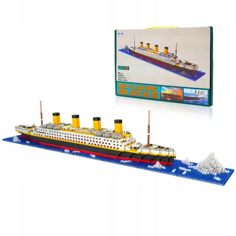 Bez Marki Titaniko 3D dėlionė konstruktorius 1860 dalių laivas vaikams nuo 3 metų PP medžiaga | TITANICBLOCKS