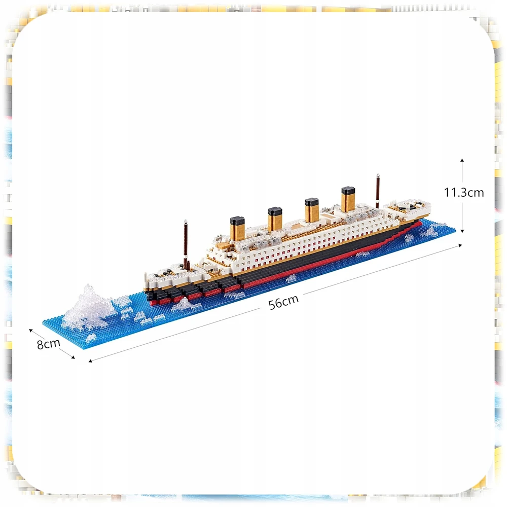 Bez Marki TITANIKO RMS BLOKUOJA DIDELIS LAIVAS 1929 1825 ELEMENTŲ RINKINYS MODELIS 1:480 56CM
