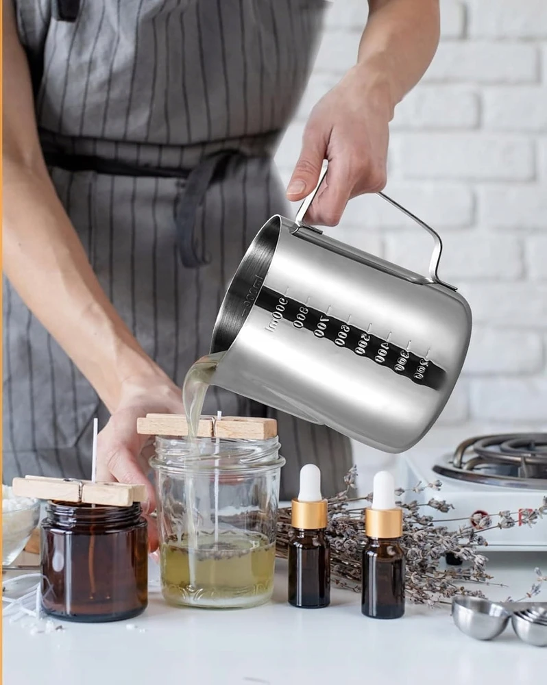 Bez Marki TOPIELNIK DUŻY 1000 ml Puodas DO TOPIENIA WOSKU GLICERYNY + ŁYŻECZKA