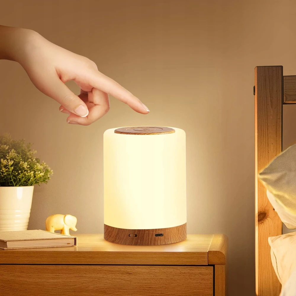 Bez Marki Touch Control LED stalinė lempa, USB įkraunama RGB naktinė lempa