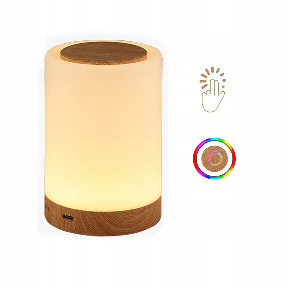 Bez Marki Touch Control LED stalinė lempa, USB įkraunama RGB naktinė lempa