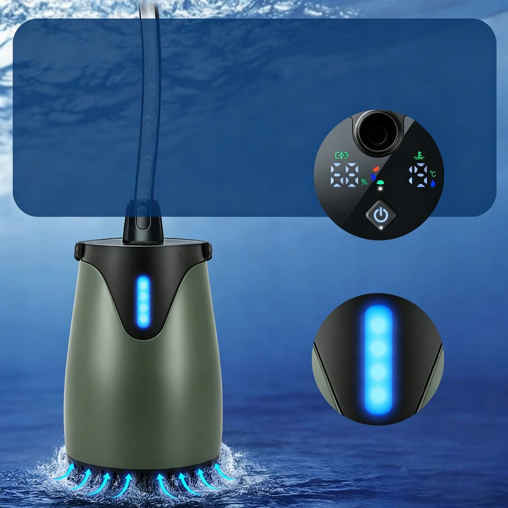 Bez Marki TOURIST CAMPING SHOWER 8000MAH IPX7 su LED ekranu