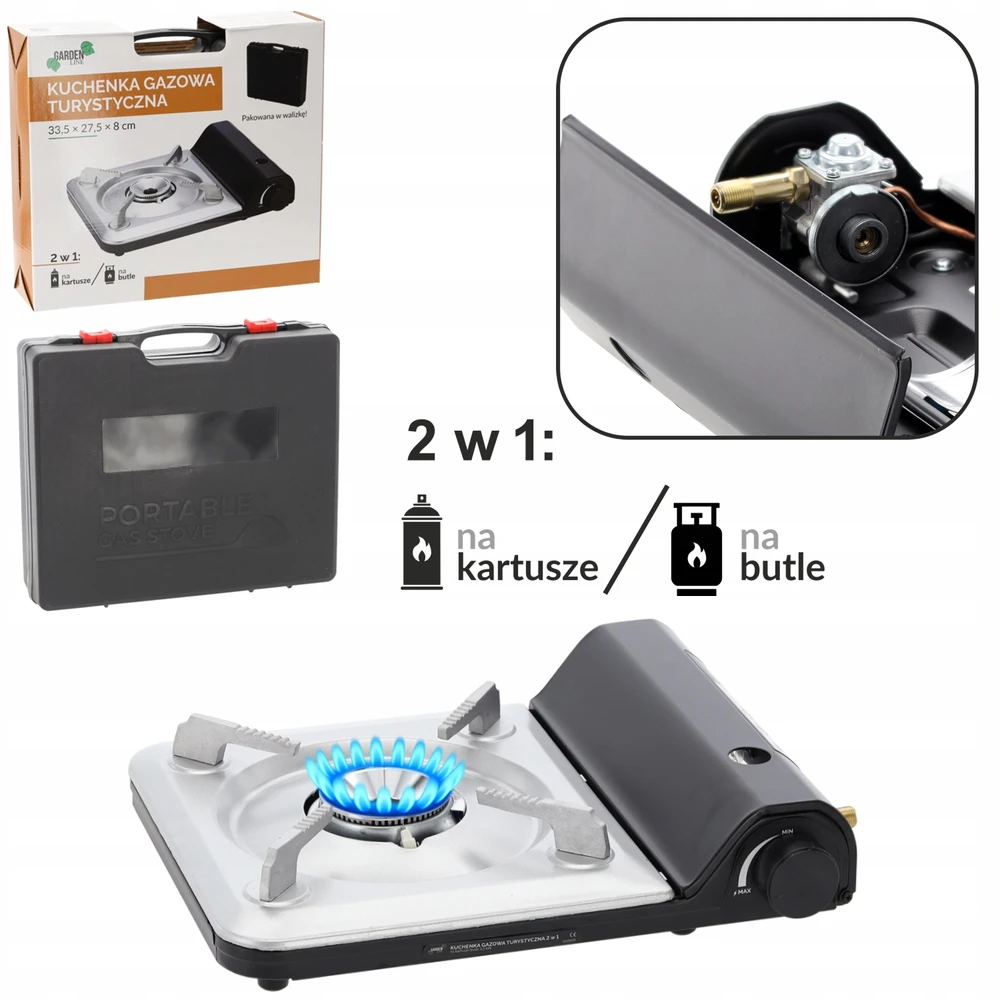 Bez Marki TOURIST GAS COOKER FOR CARTRIDGES 33,5 x 27,5 x 8 CM