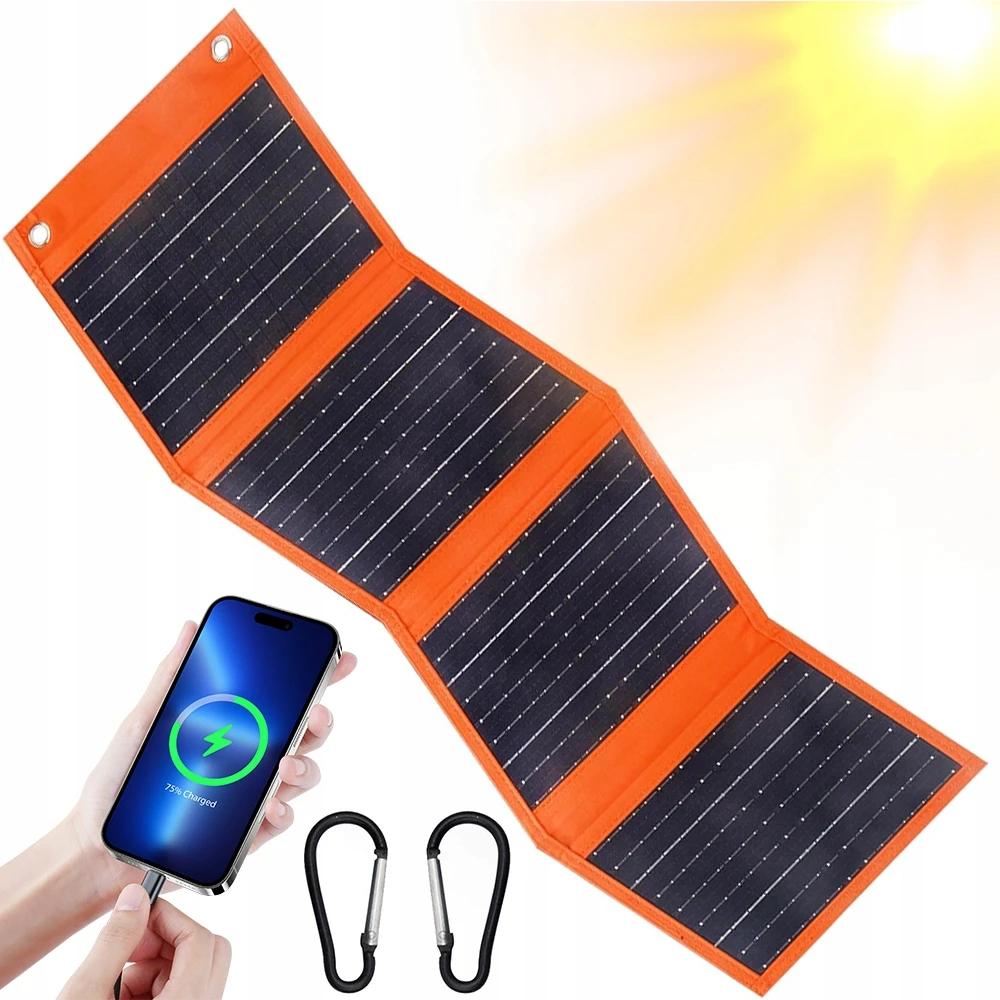 Bez Marki TOURIST SAULĖS DALIS 25W SULANKSTAMAS Įkroviklis USB-A + USB-C 5V