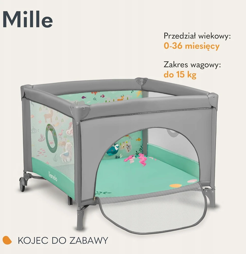 Bez Marki Turistinė lovytė 2W1 100x100CM Z MATERACEM I TORBĄ ZIELONE
