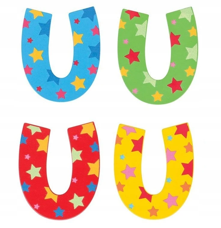 Bez Marki U drewniana litera Mix kolorów Bigjigs Toys BJ581