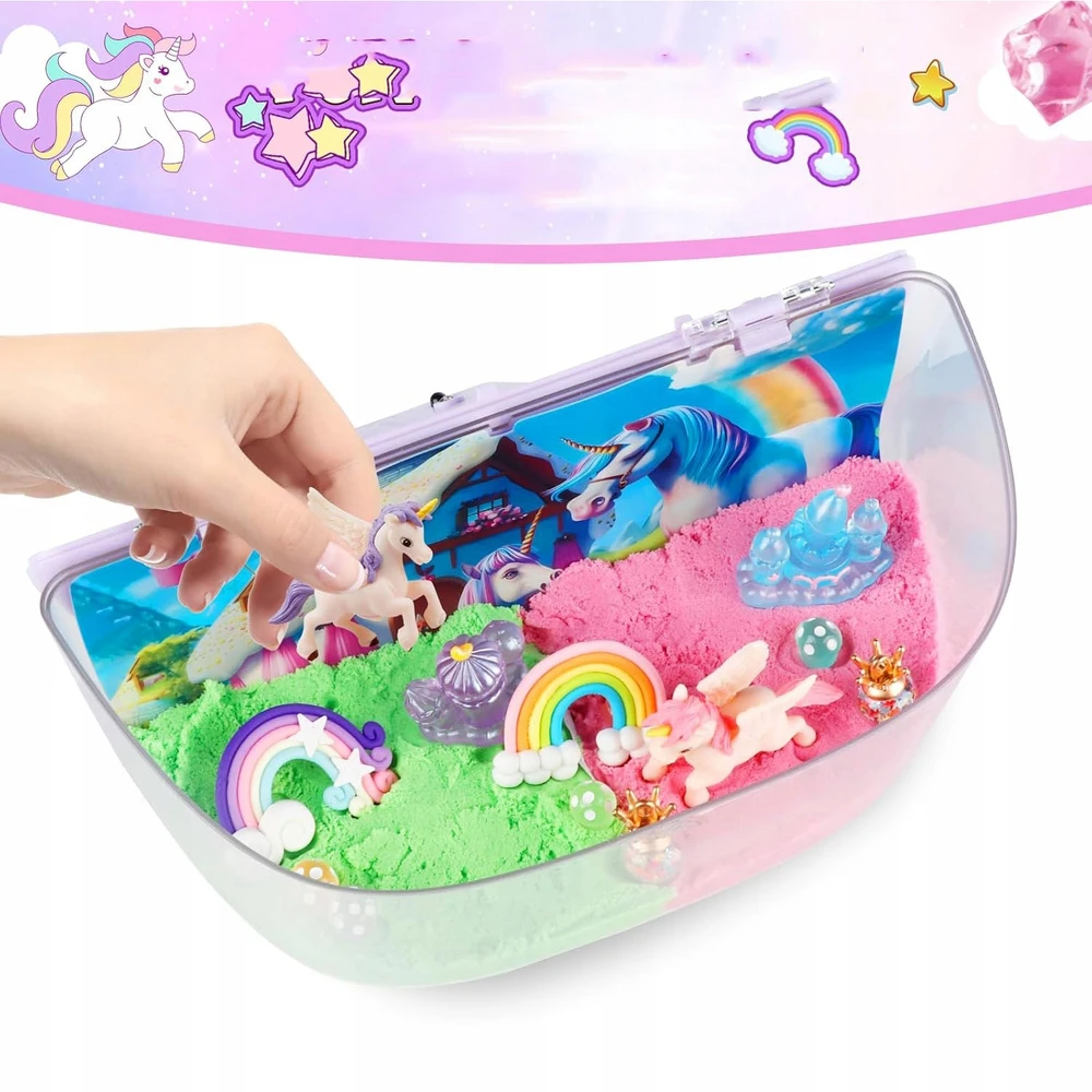 Bez Marki UNICORN KŪRYBINIS RINKINYS MERGAITĖS NAKTINĖ LAMP KINETIC SAND DYY