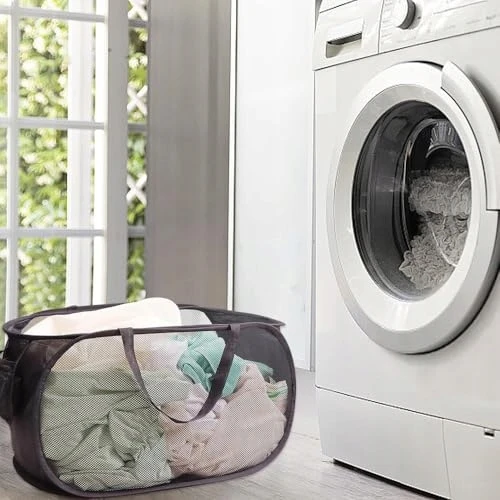 Bez Marki UP 75 L sulankstomas KOSZ NA PRANIE Z SIATECZKI DO POKOJU DZIECIĘCEGO