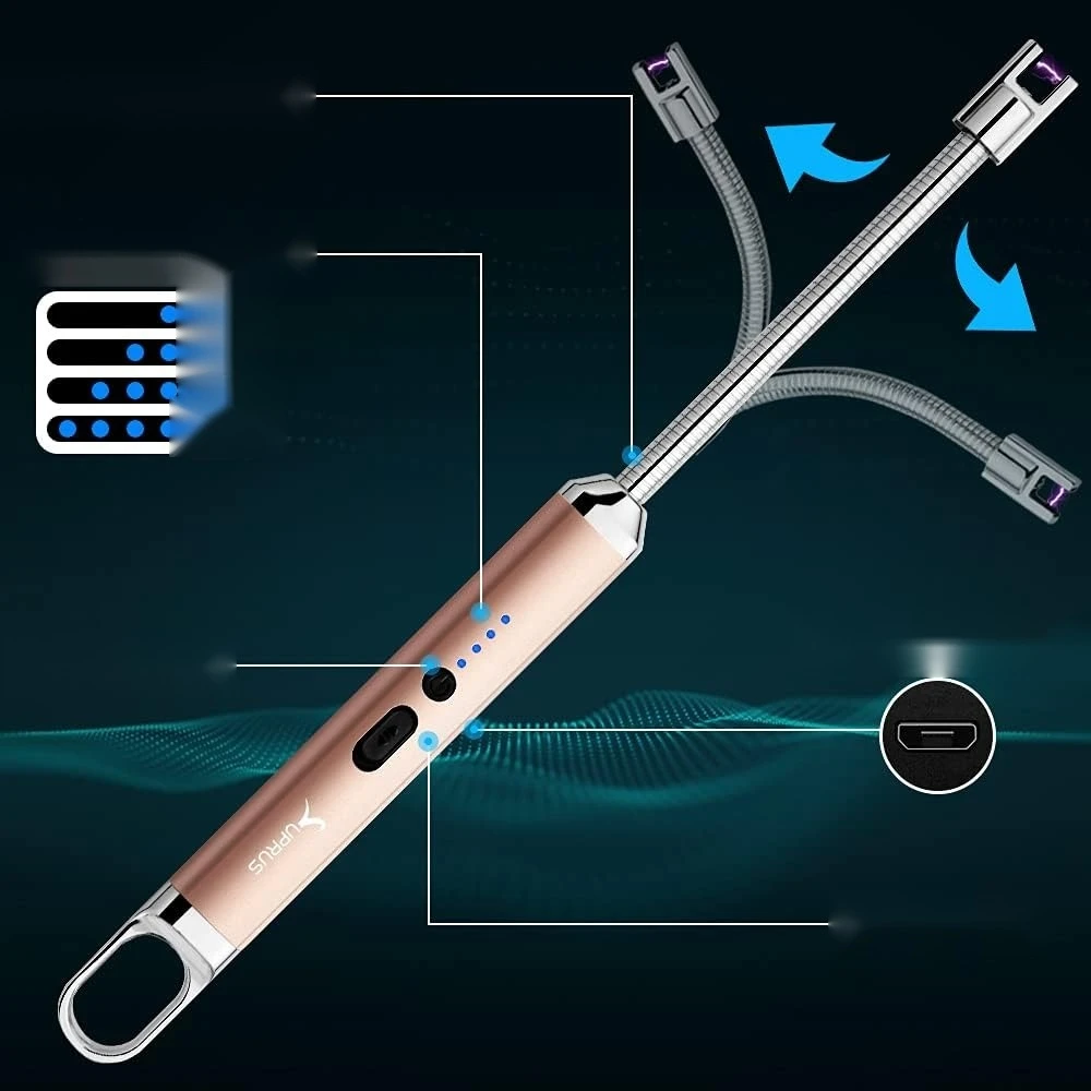 Bez Marki USB ELEKTRINIS žiebtuvėlis BEDEGIS SUKAMAS VANDENIUI ATSPIRUS AKUMULIATORIUS