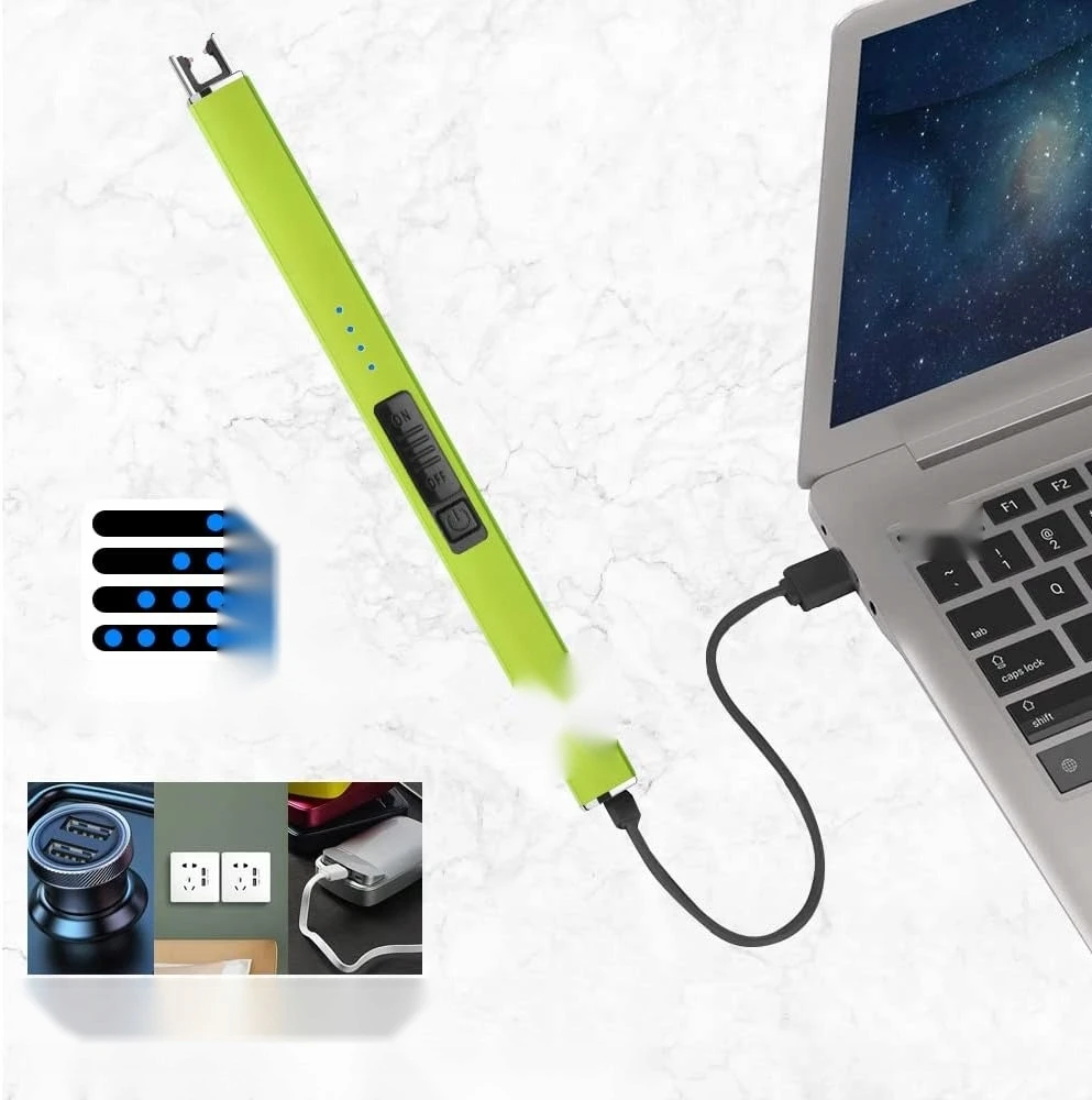 Bez Marki USB LANKAS ELEKTRINIS žiebtuvėlis, BE liepsnos, ATSPIRANT VĖJO, GELTONAS