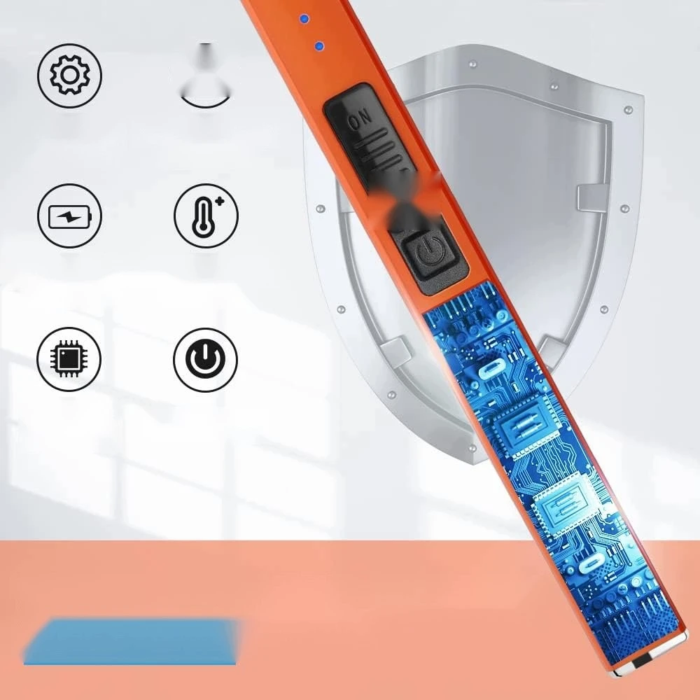 Bez Marki USB LANKAS ELEKTRINIS žiebtuvėlis BEDEGIS ORANŽINĖS JUNGIKLIS