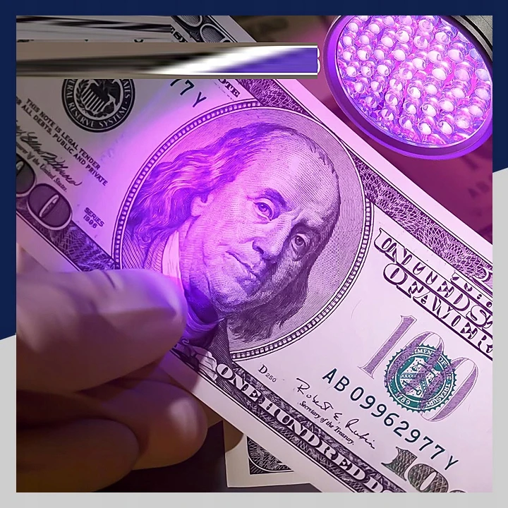 Bez Marki UV žibintuvėlis 100 LED UV detektorius gintaro spalvos oro kondicionavimo kontrasto šlapimo banknotai