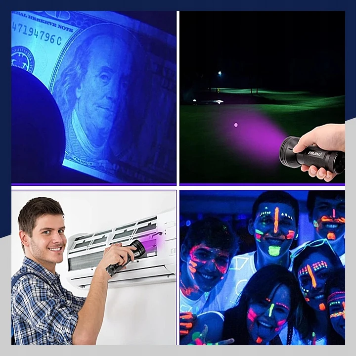 Bez Marki UV žibintuvėlis 100 LED UV detektorius gintaro spalvos oro kondicionavimo kontrasto šlapimo banknotai