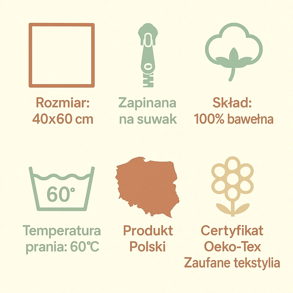 Bez Marki Užvalkalas las zwierzęta misie rodzina kreminė jasna bawełniana 40x60
